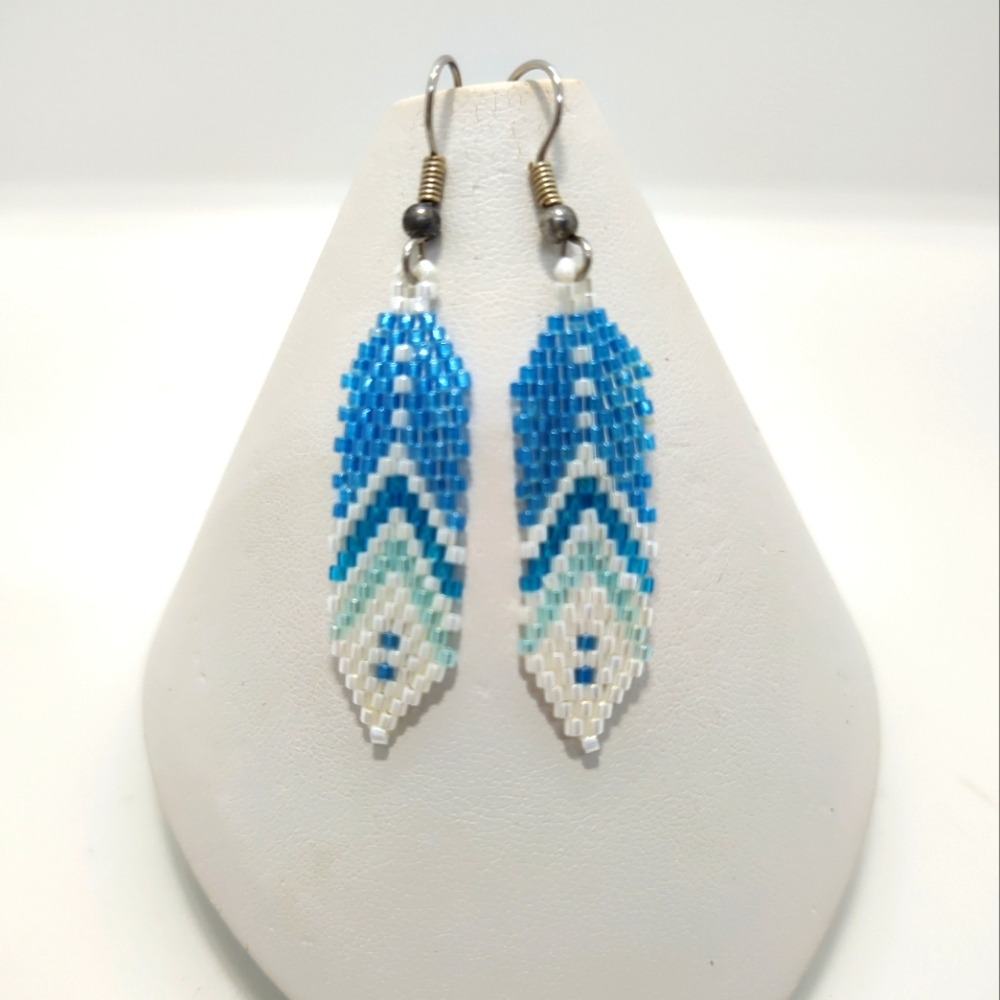 Handcrafted beaded arrow earrings